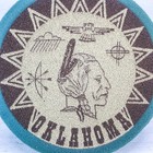 Vintage 9  Foam Flying Fling Disc Oklahoma Sooner State W Indian Tribal Symbols