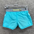 Athleta Activewear Shorts Girls M Medium Blue Mid Rise Pull On Pockets Athletic