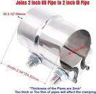 2 Inch Exhaust Clamp Lap Joint Band Stainless Steel 2  Od To 2  Id Pipes
