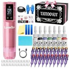 Wireless Tattoo Kit Complete For Beginners Pen Machine With Power Supply Needles