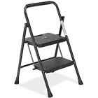 2 3 Step Ladder  Portable Foldable Step Stool With Wide Anti-slip Pedal  800lbs