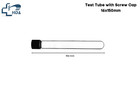 Glass Test Tubes 16 X 150 With Screw Cap  pack Of 100  -  Hda