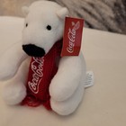 Coca-cola 2023 Polar Bear Plush W  Red Knit Scarf 4   