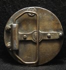 Wk19174 Very Cool Vintage 1970s    watch Gears    Artwork Mens Brass Belt Buckle