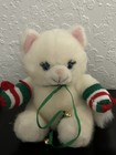 Vtg Russ White Pink Cat Kitten Plush Stuffed Mittens 7586 Blue Eyes Lashes Korea