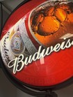 Vintage 2011 Budweiser Beer Two-sided Lighted Rotating Bar Pub Sign Bud Light