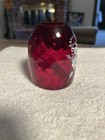Vintage Fenton Ruby Red Glass Fairy Lamp  shade Only  Artist Signed By D  Bummer