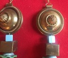 Pr Modernist Tassels Sculpture From 19th C  Brass Bed Bolt Cover Hardware Lucite