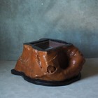 Antique Hand-carved Wooden Brazier - Vintage Japanese Irori Hibachi