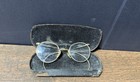Vintage Antique 12 K Gold Filled Wire Rim Round Eyeglasses Spectacles With Case