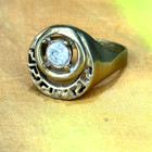 Extremely Rare Ancient Bronze Antique Roman Ring Amazing White Stone Ring