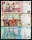 Argentina 20 Pesos 2018  10 Peso 2016  5 Pesos 2015 Banknotes Unc