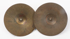 Vtg Pair Of Solid Brass Marching Band Cymbals With Oak Wooden Handles- 7   dia 