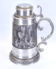 Vintage Zinn German 95  Pewter Large Beer Stein Made In Germany