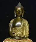 8 8  Ancient China Chinese Bronze Gilt Shakyamuni Amitabha Buddha Statue