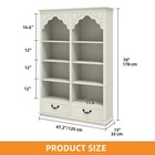 70  8-tier Arched Bookcase With 2 Drawers Vintage Bookshelf Display Storage Rack