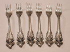 Wallace Grande Baroque Sterling Silver 6 Cocktail Seafood Forks no Monogram