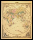 Ca 1875 World Map Of The Eastern Hemisphere Hand Colored Original Atlas Antique