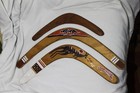  3  Hand Crafted And Hand Painted Australian Made Throwing Boomerangs  kangaroo 