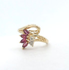 14k Gold Marquise Ruby Diamond Ring July Birthstone Child Pinky