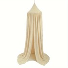 Cotton Kids Bed Canopy Mosquito Net For Nursery  Crib Hanging Curtain  Beige