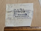 1800 s Paper Receipts Lot Of 10 Burial Caskets  Medicine  Rent  Print  Granite