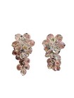 Vintage 1950s Aurora Borealis Crystal Clip-on Earrings Mid-century Iridescent