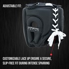 Fadi A2 Boxing Headgear Genuine Leather Sparring Training Head Guard Mma Black