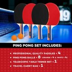 Ping Pong Paddle Set  Table Tennis Set With 4 Rackets And 8 Balls  Retractabl   
