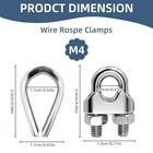 Ssgp 8pcs Stainless Steel Wire Rope Cable Clamp Clips - Heavy-duty M4-5 32