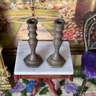 Antique Miniature Brass Candleholder Lot Large Scale Dollhouse Doll 30s 1930s  