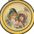 Antique Victorian Chimney Flue Cover Chain Hanger Boy Girl Children Period Dress