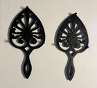 Vintage 50   s-60   s Wilton Cast Iron Trivet Pair  w 