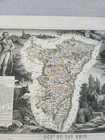 Circa 1852 Levasseur Map Of  Department De Bas Rhin  France  Hand Colored