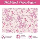 60 Sheets Pink Floral Tissue Paper Rose Flower Bird Decorative Wrapping Paper