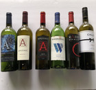 Lot Of 6 Empty Wine Bottles 750ml Colored Glass W  Corks     Decorative   Craft