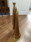 Vtg Brass Military Boy Scouts Camp Bugle W  Removable Mouth Piece 11  - 12  Long