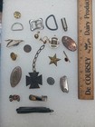 Vintage Junk Drawer Lot Military Medal Pins Tokens Tie Clips Coins Gem Jr   