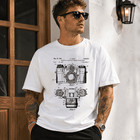 Vintage Camera Blueprint Graphic T-shirt Photographer Retro Film Tee