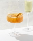 Joyjolt Elle Ribbed Coupe Glasses Set Of 4     10oz Clear Martini Glasses New