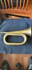 Vintage Brass Bugle Horn Instrument Military Style With Mouth Piece