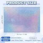 12x8in Printable Holographic Sticker Paper 6 Sheets Light Bulb Pattern