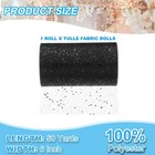 Tulle Fabric Rolls 6  By 50 Yards Fabric Spool Tulle For Diy  Black