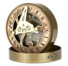Handmade Brass Compass Vintage Sundial Clock Pocket Navigation Tool Gift Men Son
