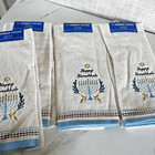 Jewish Menorah Happy Hanukkah Hand Kitchen Towels Set Of 4 16  X 25  New Bxk