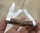 Jim Dunlap Custom 3-blade Sowbelly Slipjoint W  Beautiful Handle   File Work New