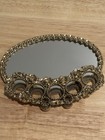 Vintage Mid Century Ormolu Gold Tone Vanity Mirror Lipstick Holder