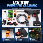 Portable Cordless Electric High Pressure Water Spray Gun Car Washer Cleaner Tool
