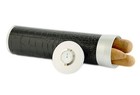 Cigar Travel Humidor Tube Leather Metal W Hygrometer Humidifier Black Croco