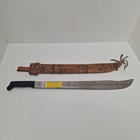 Vintage Corneta 127 Colegallo Machete 22 Blade Honduras Tooled Leather Sheath